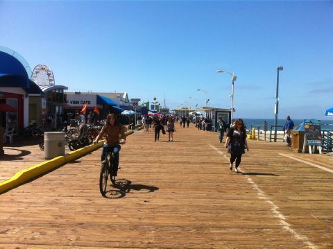  Stana Biking on Santa Monica Pier