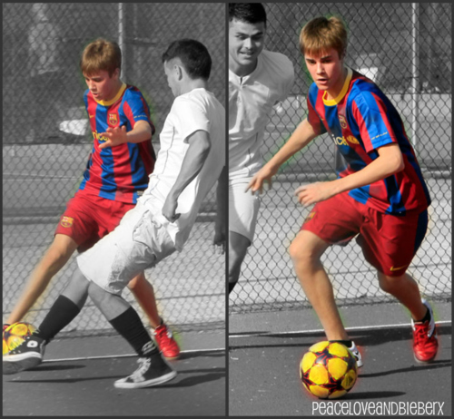  Bieber playing soccer