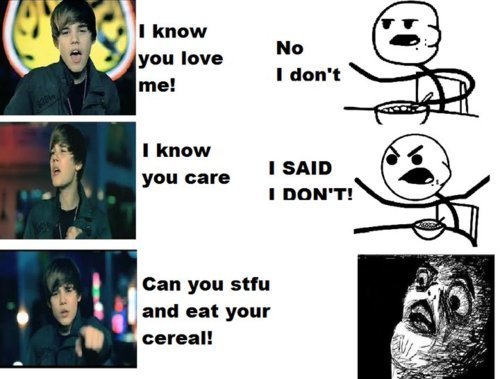 Bieber pwns Cereal Guy!