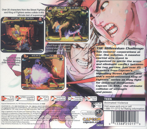  Capcom vs SNK back cover
