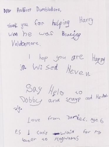  Cute letters to Hogwarts.