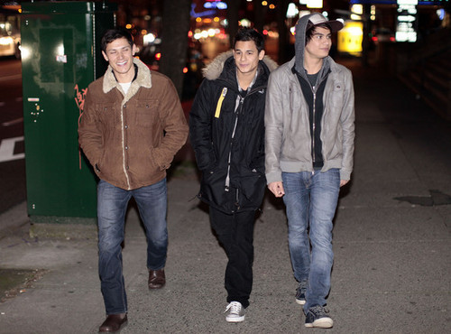 Alex Meraz, Bronson Pelletier And Kiowa Gordon Out And About In Vancouver