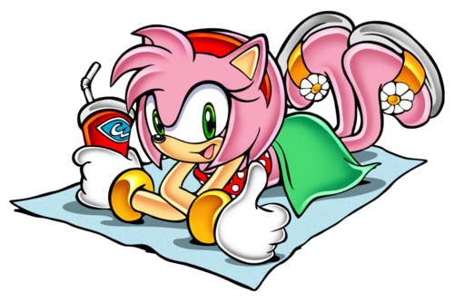  Amy Rose in her 수영복