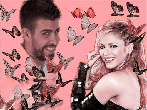 Piqué and Shakira con bướm, bướm tình yêu colour