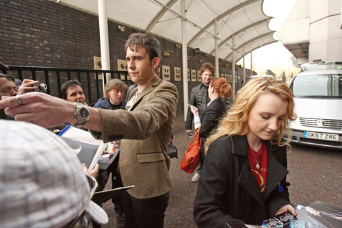  Signing Autographs Outside ITV Studios April 11th, 2011