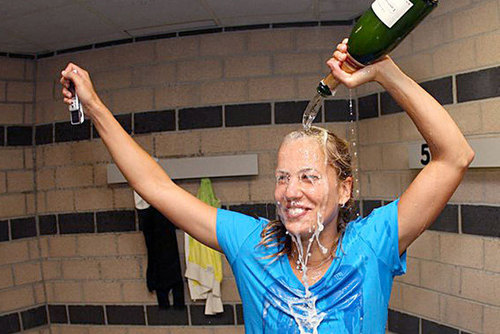 Barbora Strycova celebrates win