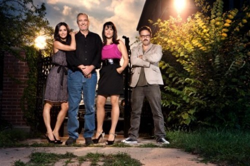  Courtney Cox,Wes Craven,Neve Campbell and David Arquette