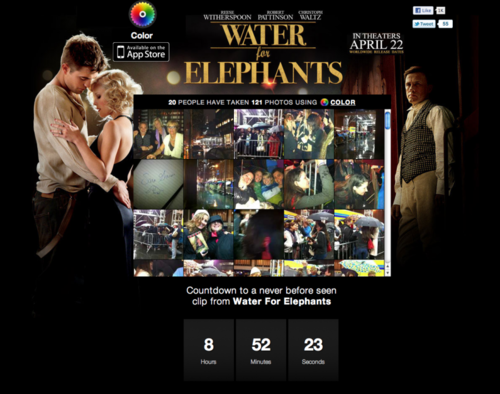  người hâm mộ các bức ảnh & Exclusive Countdown “Water for Elephants” Clip On color.com