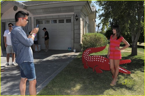  Lea Michele: Lacoste L!ve Pool Party with Theo Stockman!