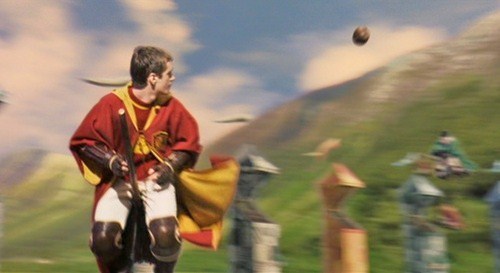 Oliver playing Quidditch