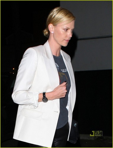  Charlize Theron: Leather Pants at Colony Nightclub!