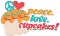  peace, love, कपकेक