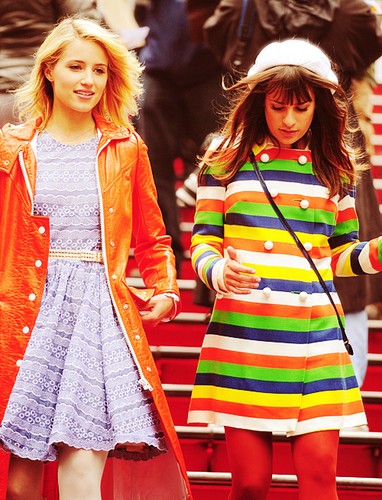  Lea&Dianna in NYC {on set of glee}
