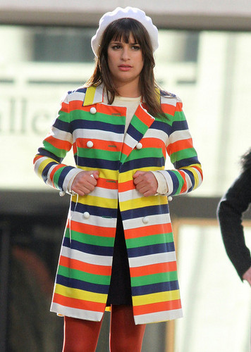  On set of Glee, at the линкольн Center Foutain | April 27, 2011.