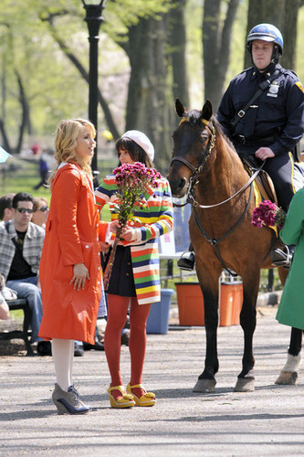  On set of Glee, in Central Park | April 27, 2011.