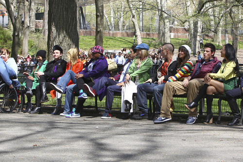  On the set of Glee in Central Park, NYC | April 26, 2011.