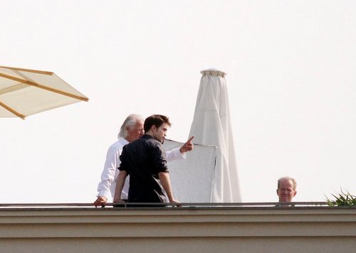  Robert pattinson on roof hotel in berlin