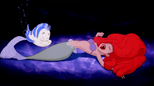 Walt Disney Gifs - Flounder & Princess Ariel