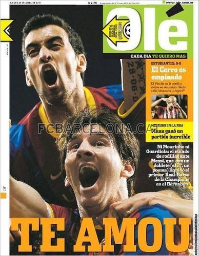  World press hails Barça and Messi
