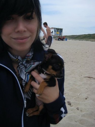 christina and a puppy
