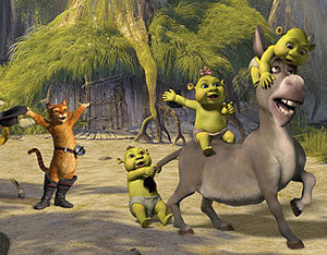  donkey,puss in boots and baby ogres