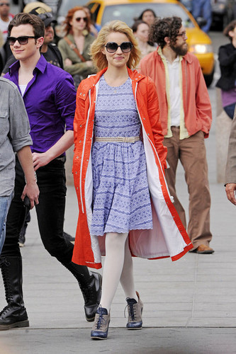  On the set of Glee, in Washington Square Park | April 29, 2011.