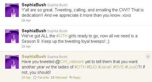  Sophia 衬套, 布什 's Tweets