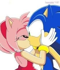  Sonic and Amy baciare