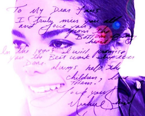  * ♥ ˚ ˚✰˚A BEAUTIFUL Letter Writen sa pamamagitan ng MJ,For Us,His Fans* ♥ ˚ ˚✰˚