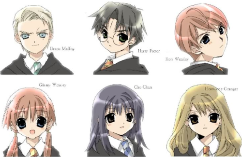 Harry Potter and the Gang-Anime Style