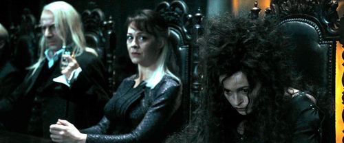  Bellatrix Lestrange with sister Narcissa Malfoy and Lucius