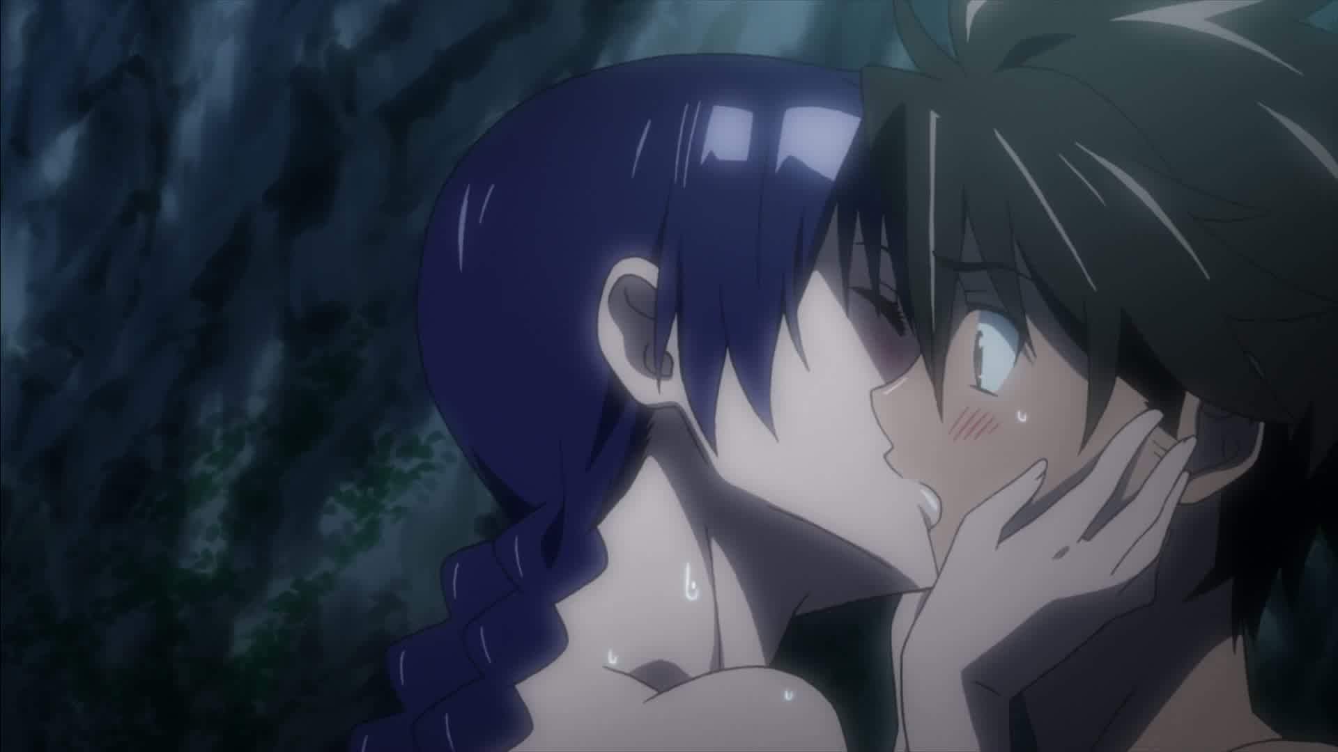 Saeko and Komuro kiss