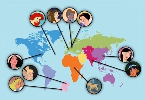  디즈니 princesses world map