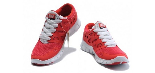 Nike Free Run+2 Women Shoes Red white