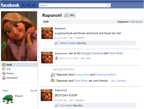  Rapunzel's 脸谱 page