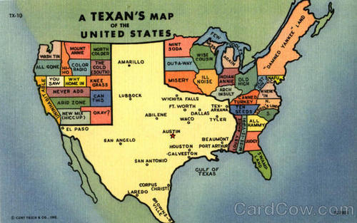  A Texan's map of the United States