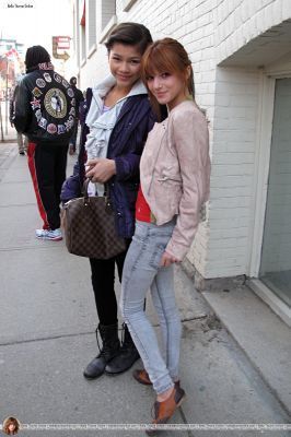 Bella and Zendaya Go for a walk on John улица, уличный in Toronto,April 9,2011