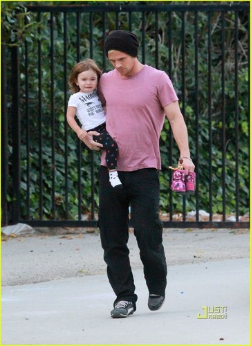  Cam with his daughter on playground in LA