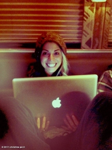  Christina on a laptop