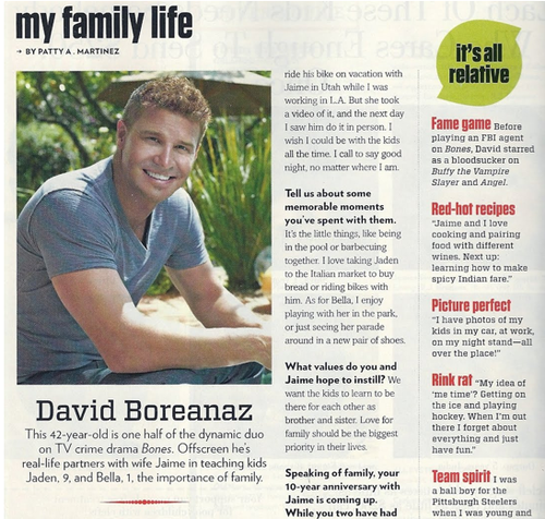  David Boreanaz Interview: Family mduara, duara Magazine Scan (June 2011)