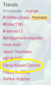  Elena Kissed Damon Trending! ♥