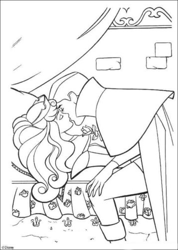  Walt डिज़्नी Coloring Pages - Princess Aurora & Prince Phillip