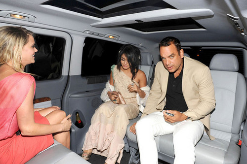  Vanessa Hudgens and a gal pal head for their hotel after a very late night out in Cannes!