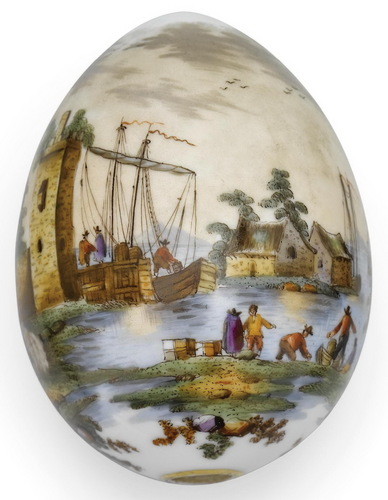  Antique porcelain, tiled Russian Easter Eggs