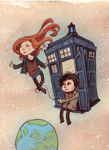  Amy & the Eleventh Doctor peminat art