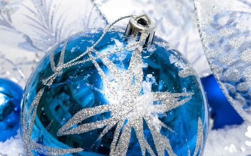 Blue Christmas ornaments