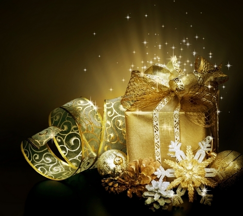  Golden 크리스마스 decorations