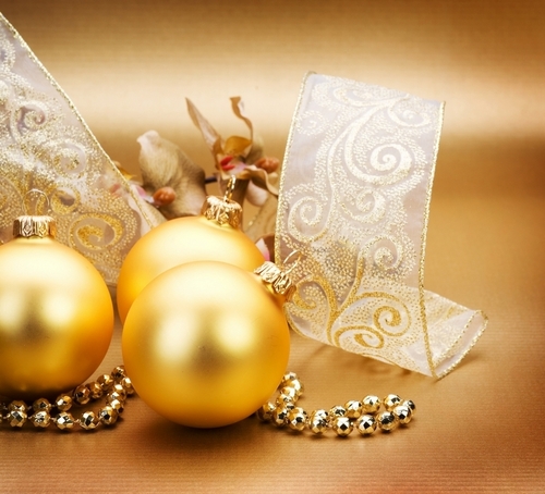  Golden 圣诞节 decorations