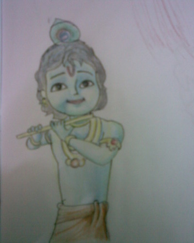  Little krishna drawing