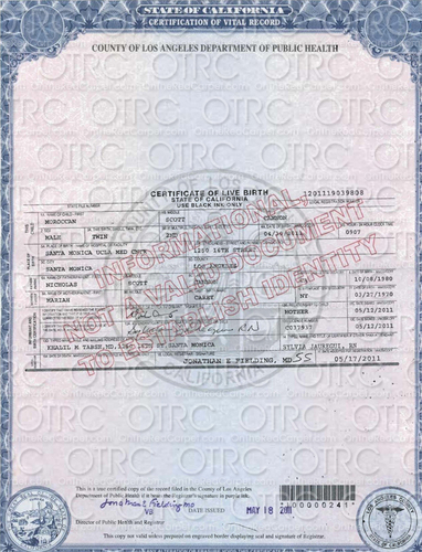  Mariah's Twins' Birth Certificates